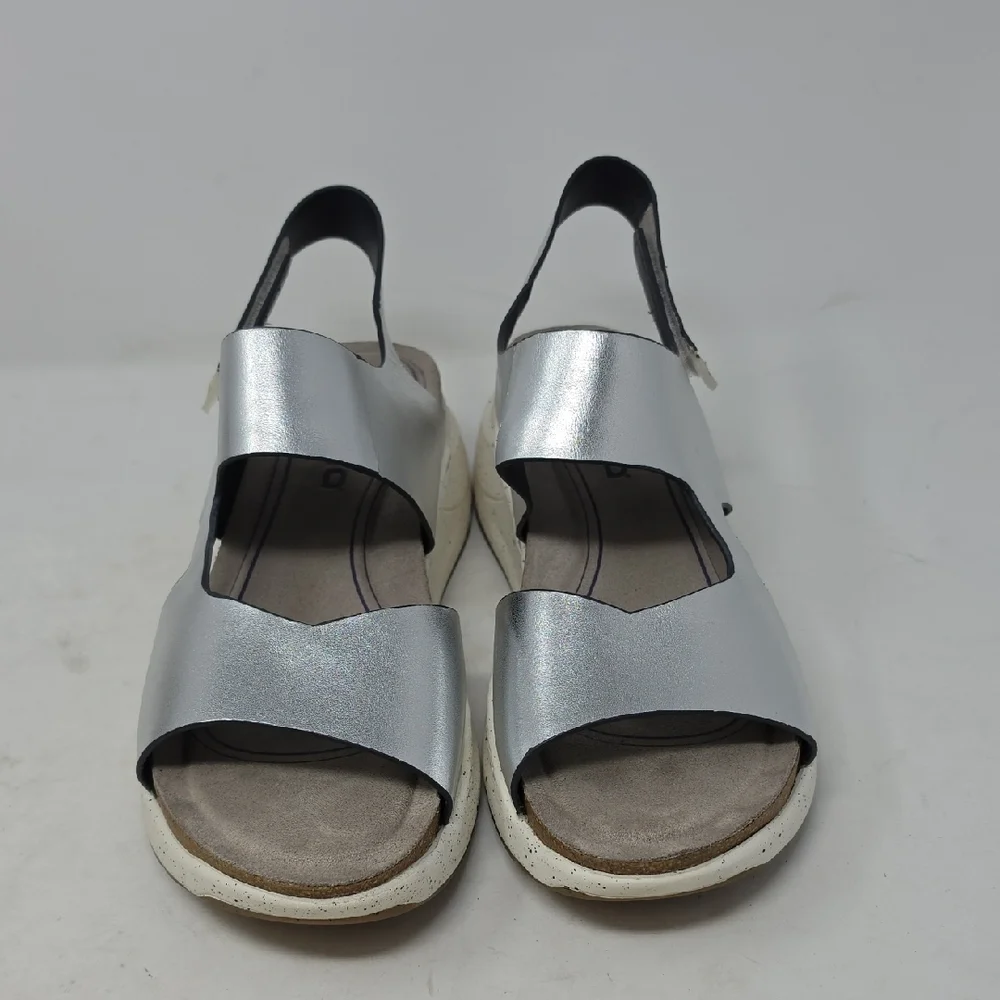 Bionica Orleands Silver Metallic Slingback Comfort Sandals Size 10